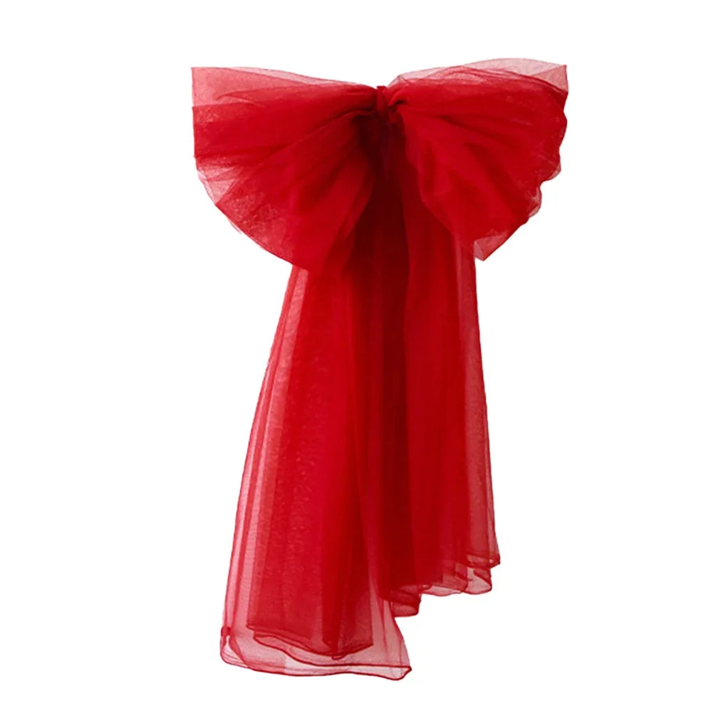 60cm Mesh Yarn Bowknot Christmas Tree Topper | Holiday Decor