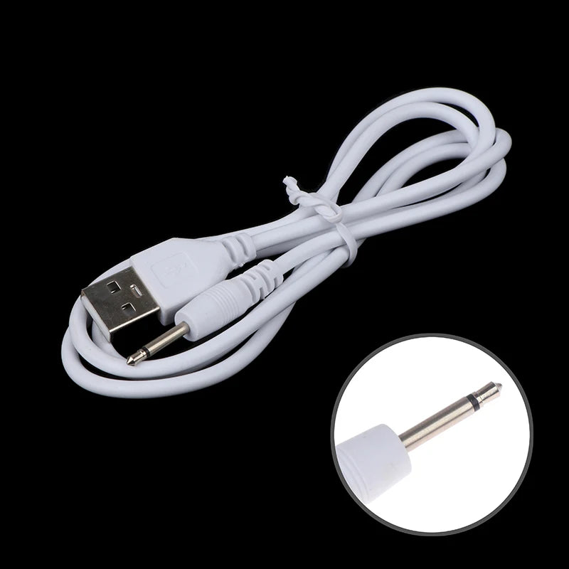 USB to 2.5mm DC Charging Cable for Personal Massagers – 1m