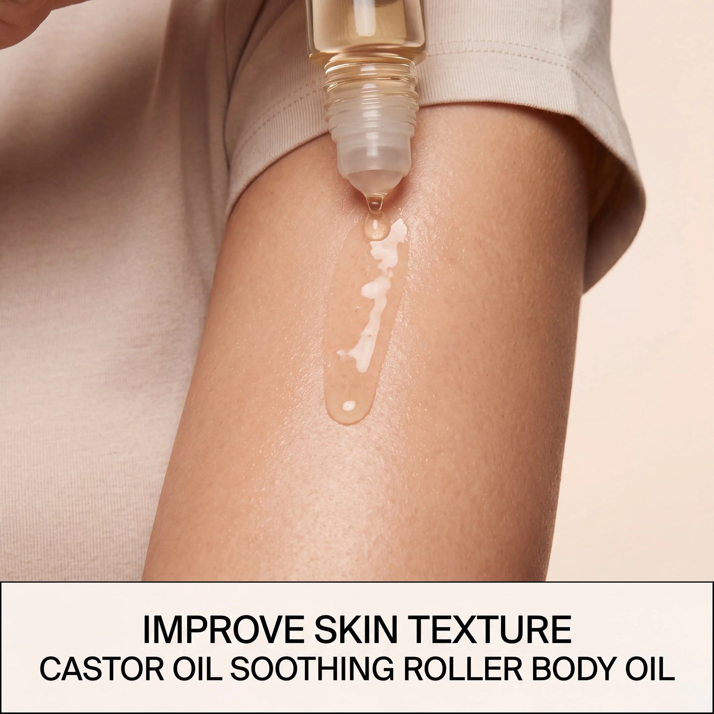 Organic Castor Oil with Rose Quartz Roller – Cold Pressed 50ml