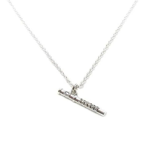 Flute Necklace Charm Music Teacher Pendant Musical Instrument Band Peaceful Pleasures Health and Wellness