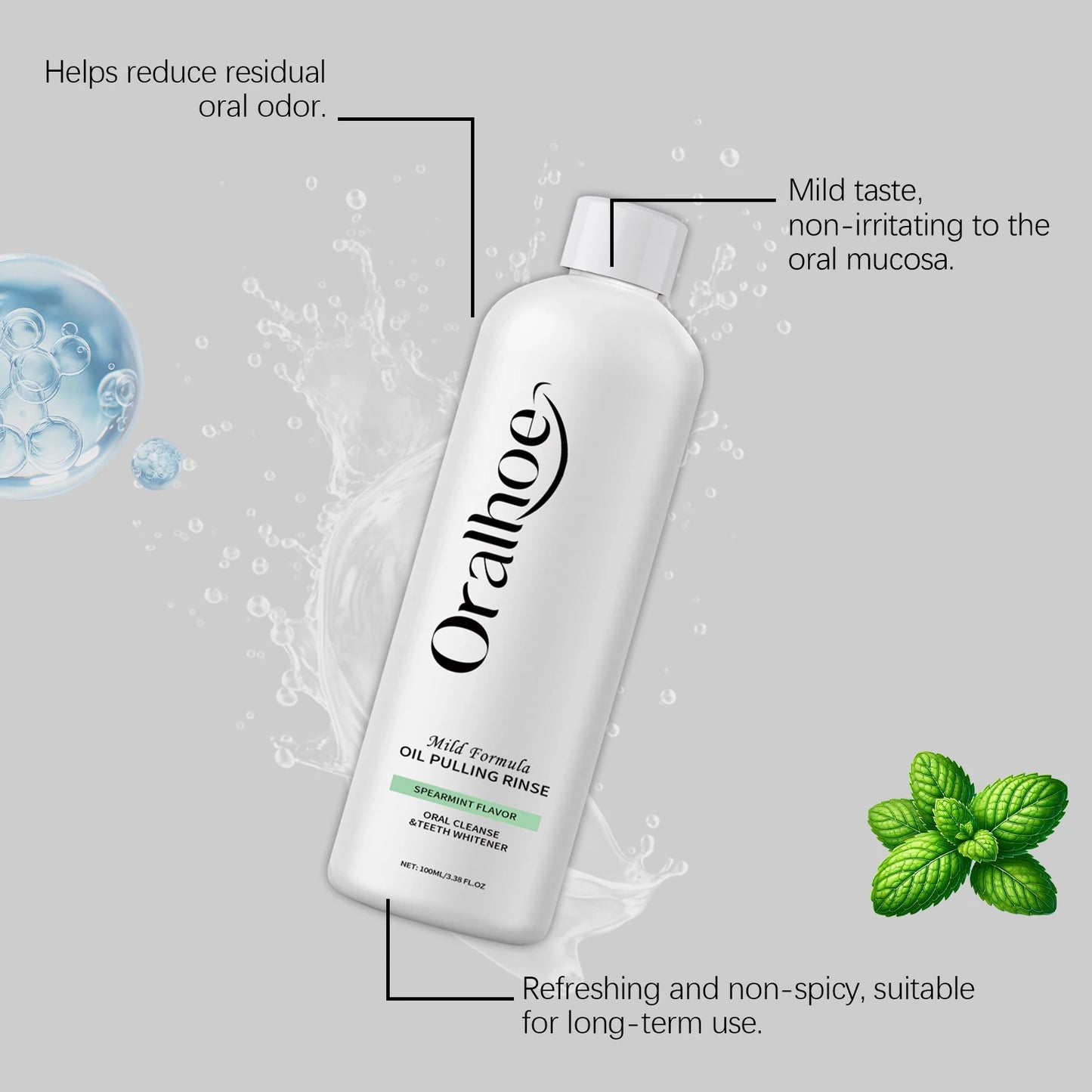 Oralhoe Mint Mouthwash – Fresh Breath, Gentle & Portable