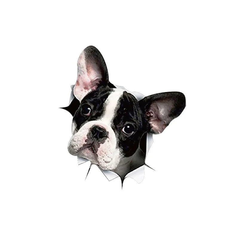 3D Dog Crack Wall Sticker – Waterproof PVC Funny Animal Decal