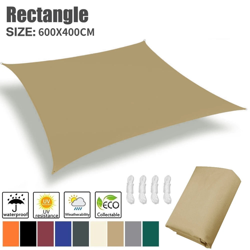 Rectangle Sun Shade Sail – 98% UV Block Waterproof Canopy