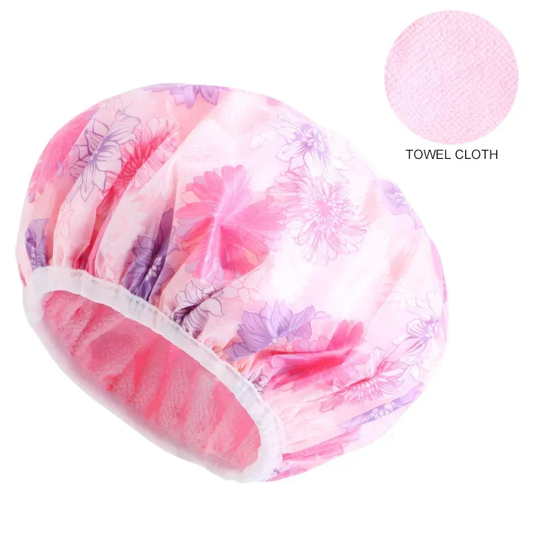 Double Layer Waterproof Shower Cap for Women – Thick & Reusable Shower Cap Peaceful Pleasures Health and Wellness Dahlia inulin