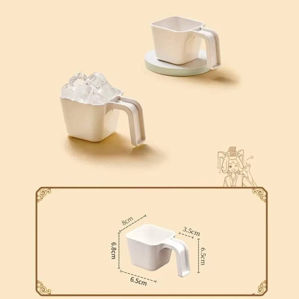 Portable 280/350/470/590ML Ice Scoop Square Coffee Shop Ice Shovel Plastic Measuring Cup Kitchen Utensil Peaceful Pleasures Health and Wellness White