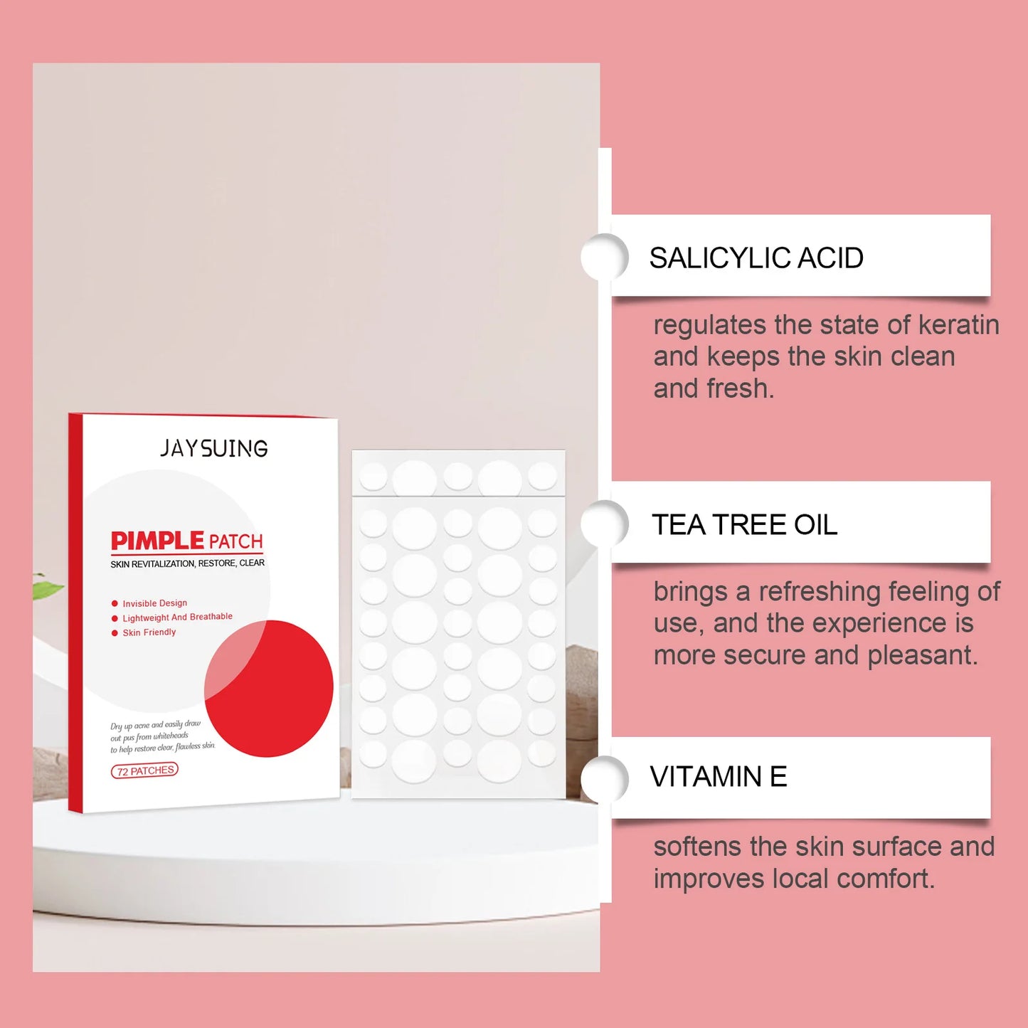 Jaysuing Acid Acne Patches Invisible Hydrocolloid Pimple Patch for Face Spot Treatment for Blemishes Zits Day Night Use Peaceful Pleasures Health and Wellness