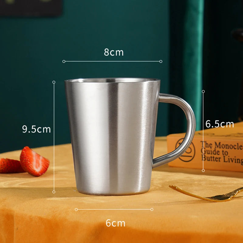 300ml Double-Wall 304 Stainless Steel Insulated Mug – Coffee, Tea & Hot Drink Cup