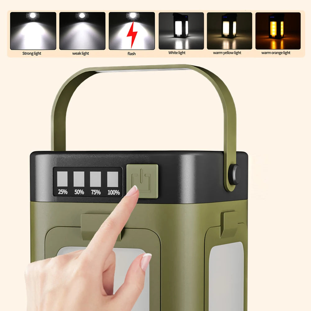 Solar Foldable Camping Lantern – Rechargeable LED Light & Power Bank Peaceful Pleasures Health and Wellness spain
