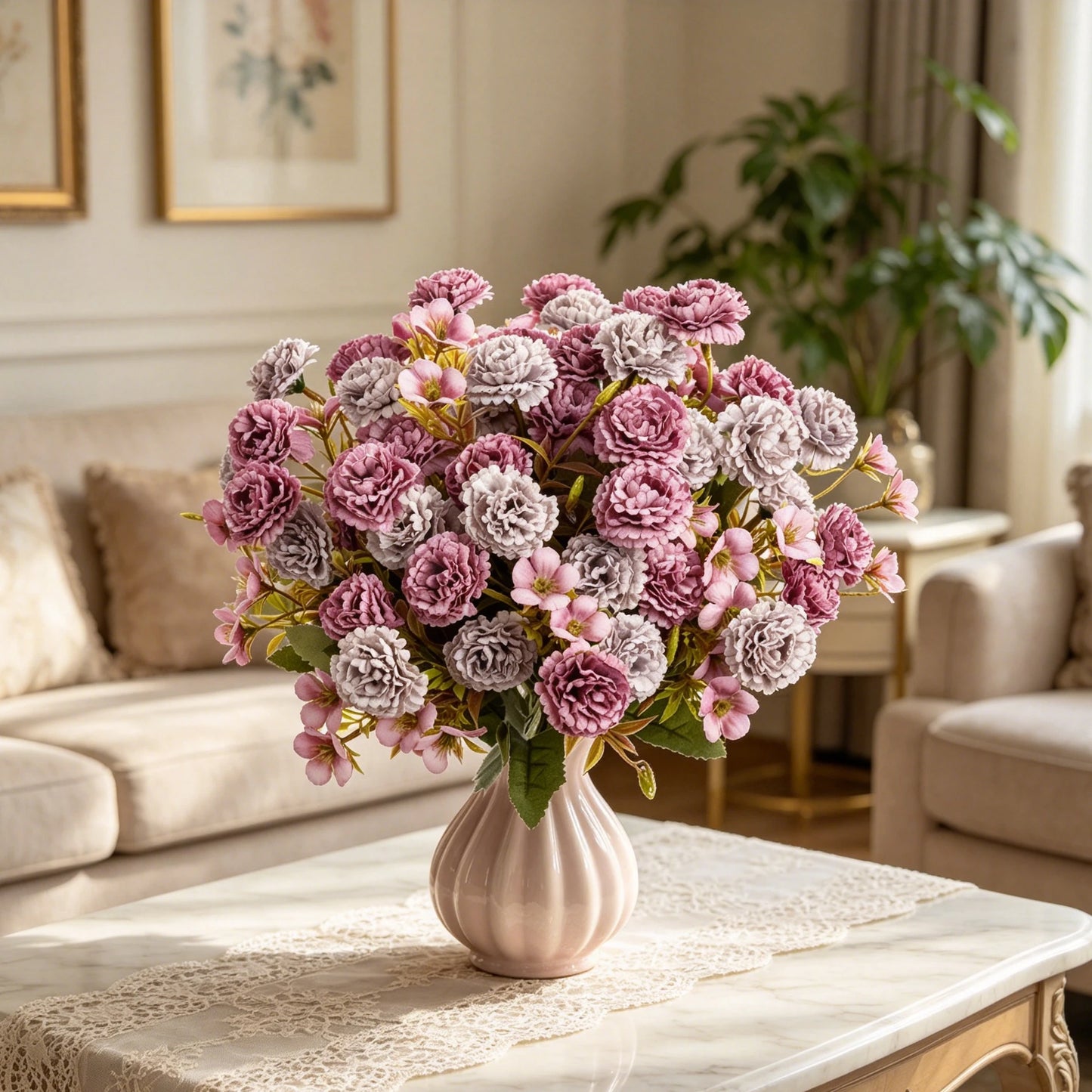 Silk Carnation Artificial Flowers for Wedding & Home Decor