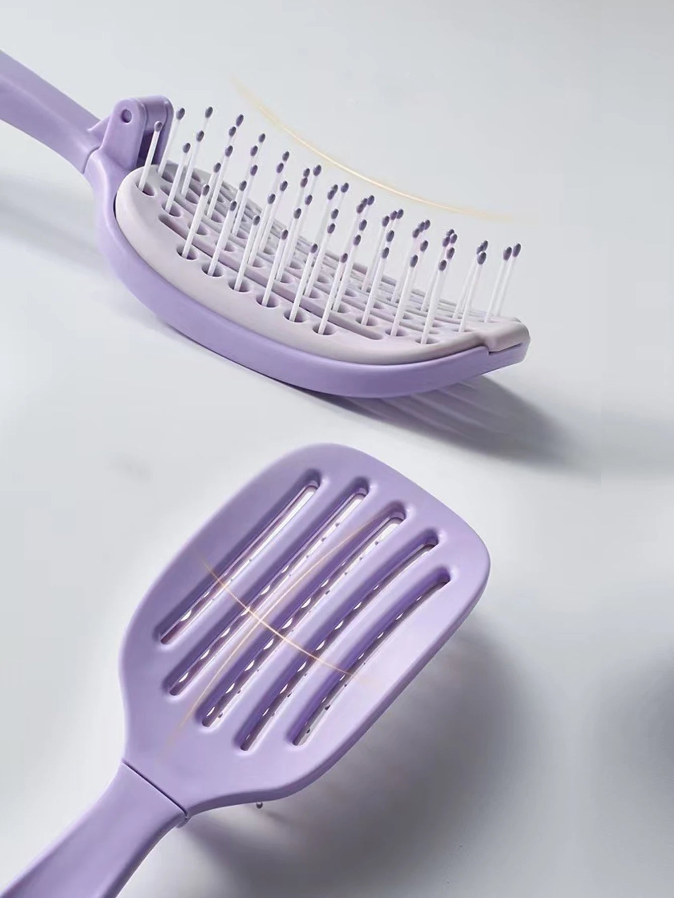 Fold Volumizing Hair Brush With Inbuilt Cleaning Styling Massage Acupoint Hair Spring Bone Air Cushion Comb For Beauty Health Peaceful Pleasures Health and Wellness