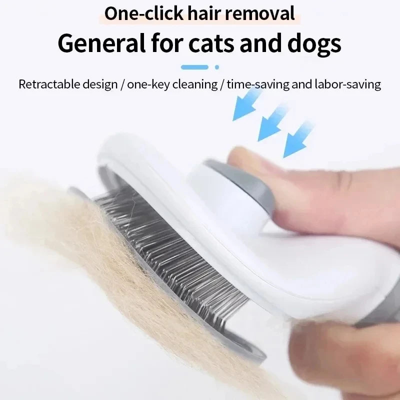 Pet Dog Brush Cat Comb Self Cleaning Pet Hair Remover Brush For Dogs Cats Grooming Tools Pets Dematting Comb Dogs Accessories Peaceful Pleasures Health and Wellness