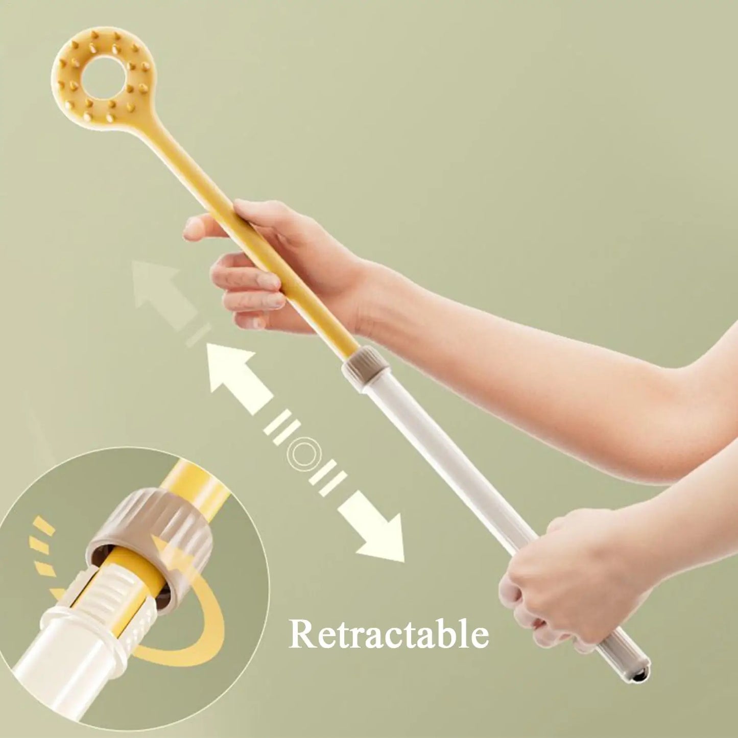 Retractable Double-Sided Back Scratcher & Shower Scrubber