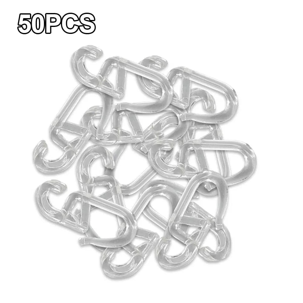 Curtain Folding Hooks Strong Tension Clip Ring Window Hanger White