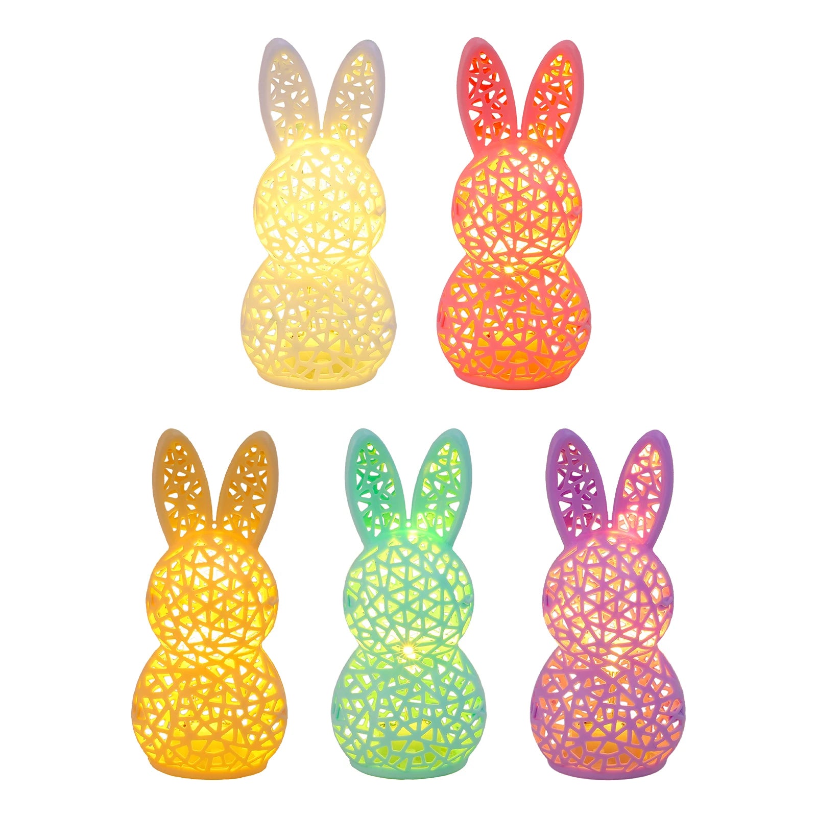 Easter Portable Animal Nightlight 3D Printed LED Light Up Rabbit Statue Easter Gifts for Kids Spring Indoor Home Decor Peaceful Pleasures Health and Wellness