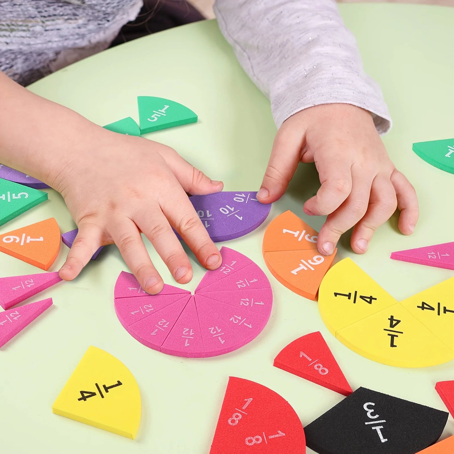 9-Piece EVA Fraction Math Manipulatives Set – Hands-On Learning