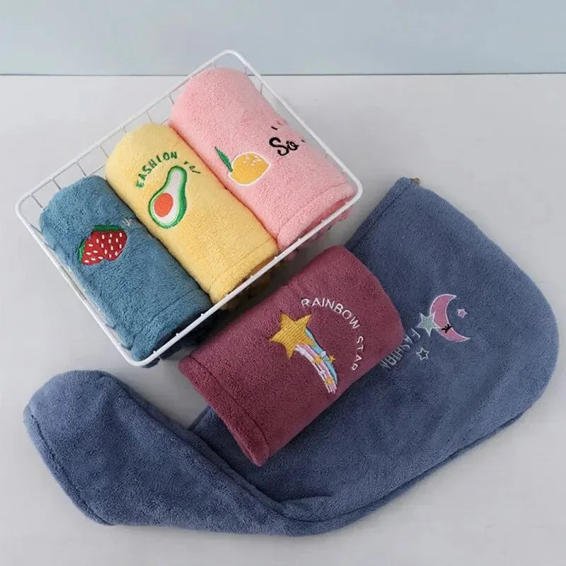 1pc Quickly Dry Hair Hat Super Absorbent Soft Bathroom Women Head Towels Girls Cute Hair Towel Hair Dry Wrap Bonnets Peaceful Pleasures Health and Wellness