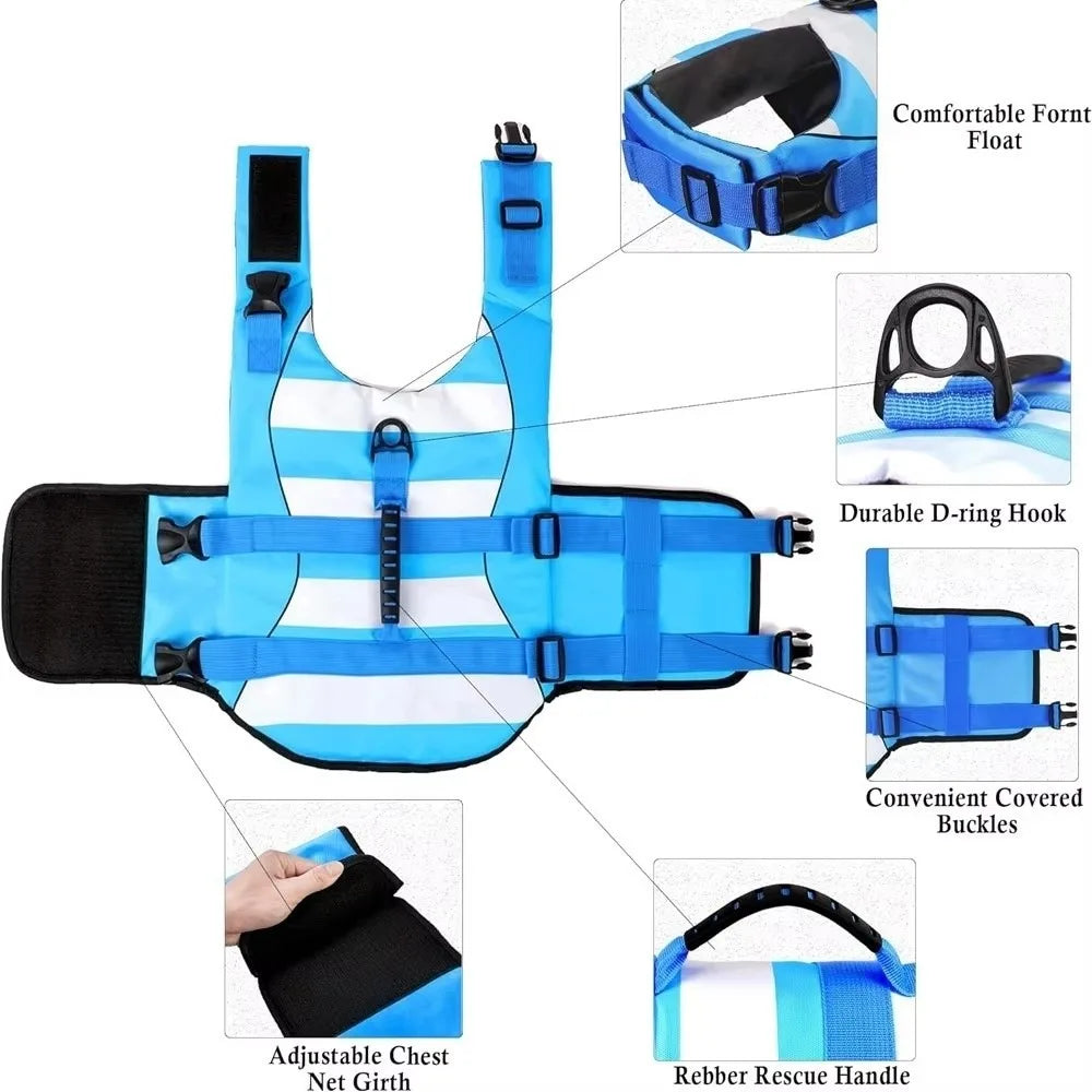 Reflective Dog Life Jacket | Adjustable Buoyancy Swim Vest