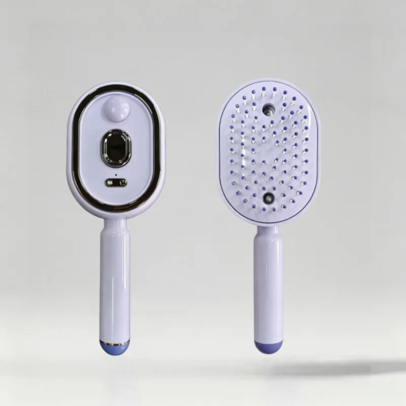 Portable Electric Spray Massage Comb Red Light Scalp Applicator USB Charging Hair Growth Essential Oil Apply Massage Hair Brush Peaceful Pleasures Health and Wellness Purple