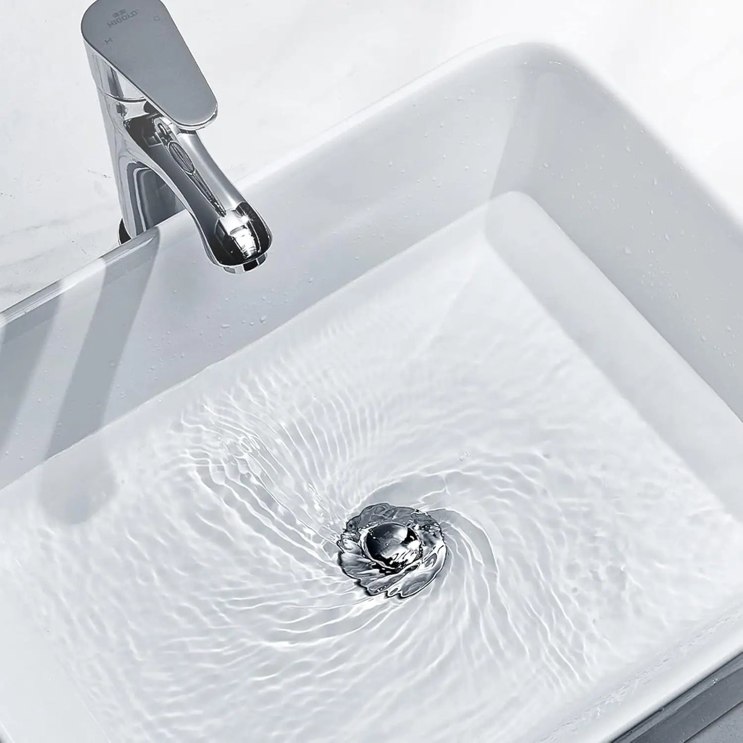 Bathroom Sink Stopper - for Standard Drain Holes, Pop Up Sink Strainer, Bullet Core Push Type Stainless Steel Plug Peaceful Pleasures Health and Wellness