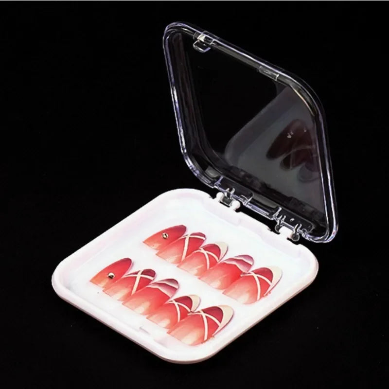 10 Pieces Empty Nail Boxes For Packaging Square Shape Box Wholesale Nail Tips Press On Nail Packaging Case Small Business Peaceful Pleasures Health and Wellness