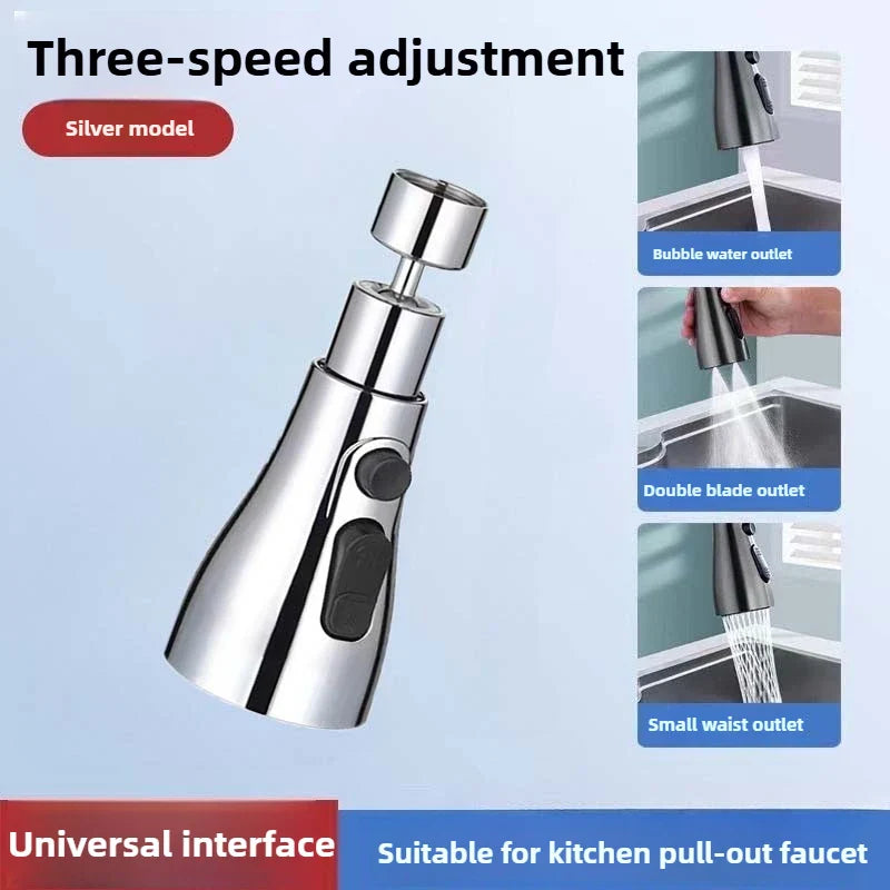 360° Rotating Faucet Extender – 3-Mode Water Saving Spray Head