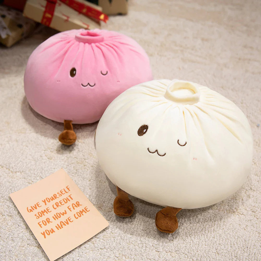 Cute Dumpling Plush Pillow – Soft Steamed Bun Stuffed Toy