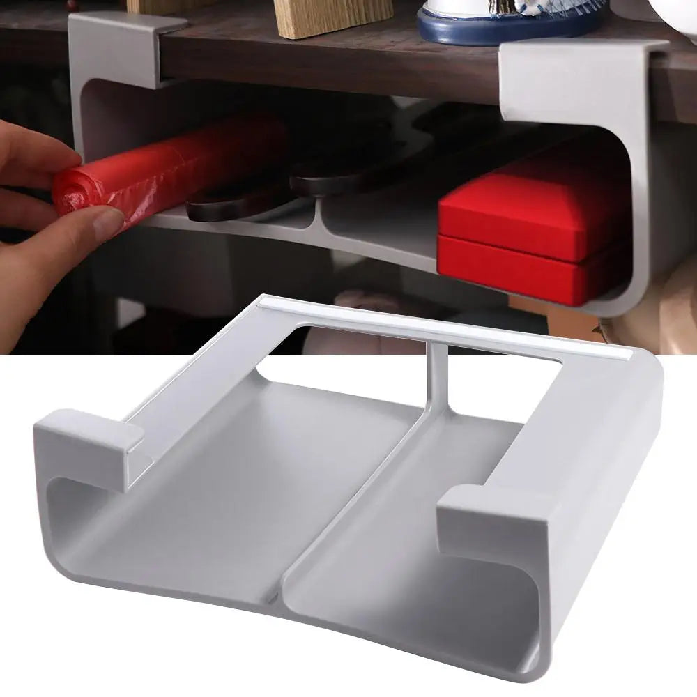 Wall-Mounted Cling Film & Tin Foil Organizer – Grey Storage Shelf