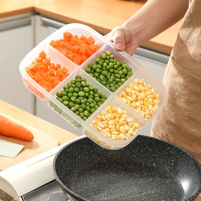 Clear Compartment Food Storage Box | Fridge Organizer Crisper