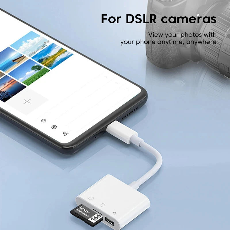 3-in-1 USB-C Micro USB TF SD Card Reader Adapter