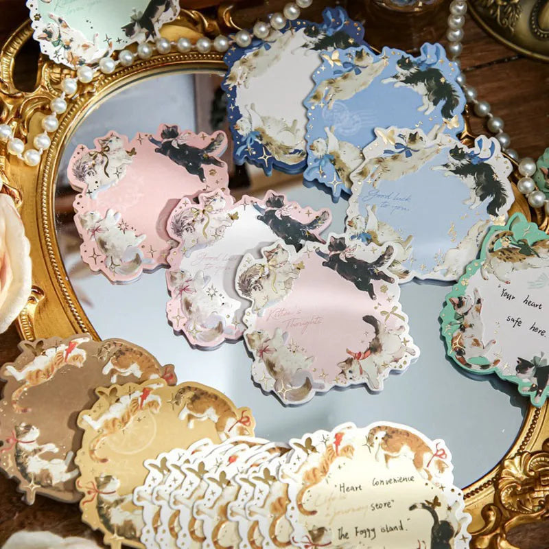 Embossed Stamping Sticky Notes Uus Ring Series Korean Cat Themed