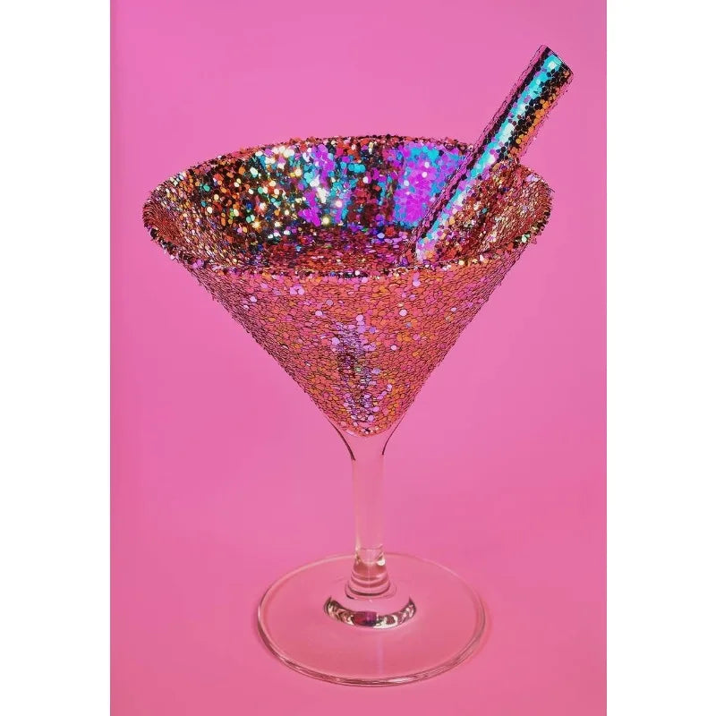 Pink Glittercore Dessert Canvas Wall Art | Unframed Kitchen Decor
