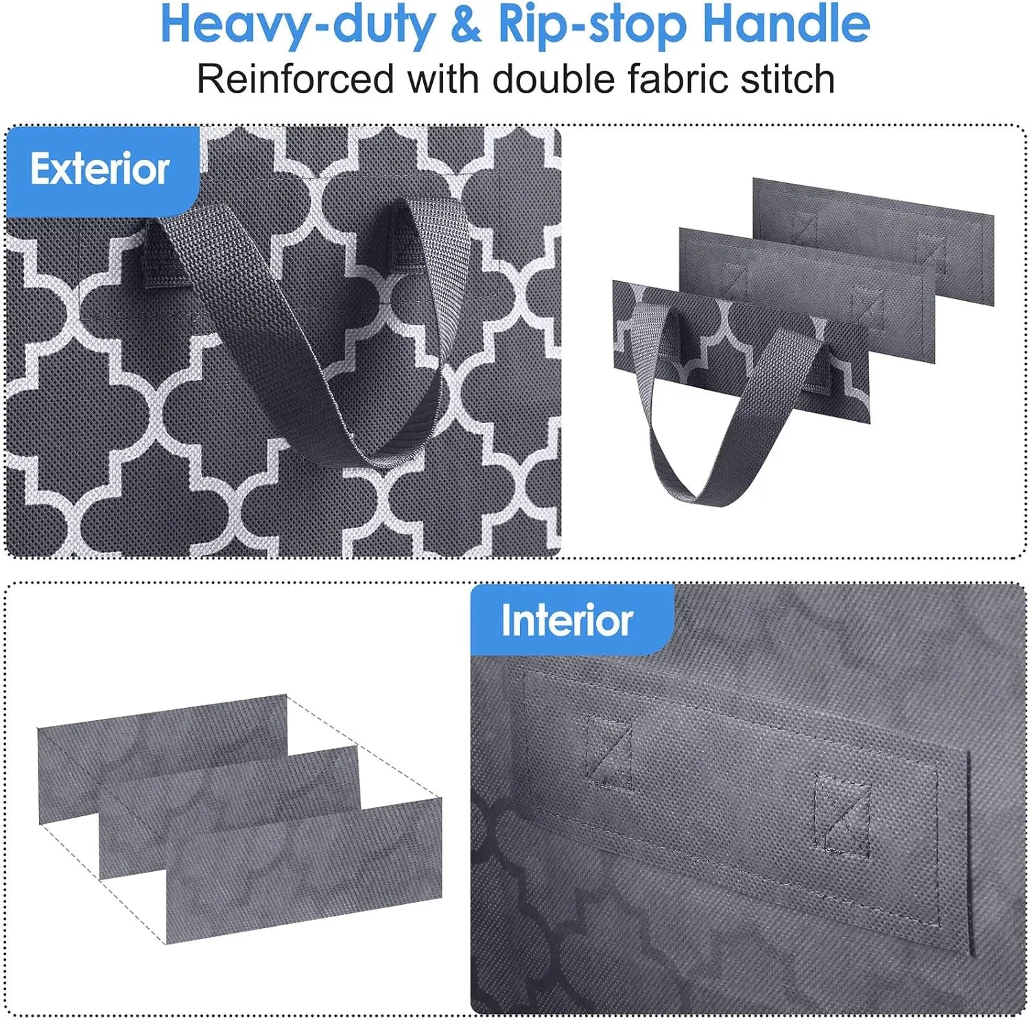 100L Storage Bags 3-Pack – Clear Window, Sturdy Zippers & Reinforced Handle Storage Bag Peaceful Pleasures Health and Wellness