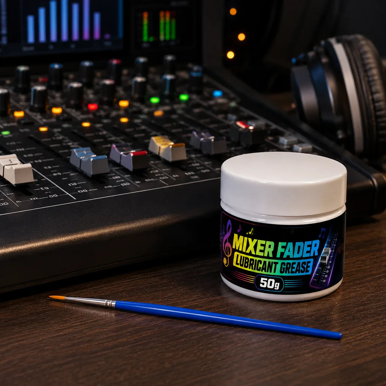 MIRAVEXL 50g Mixer Fader Grease & Brush | DJ Audio Lubricant