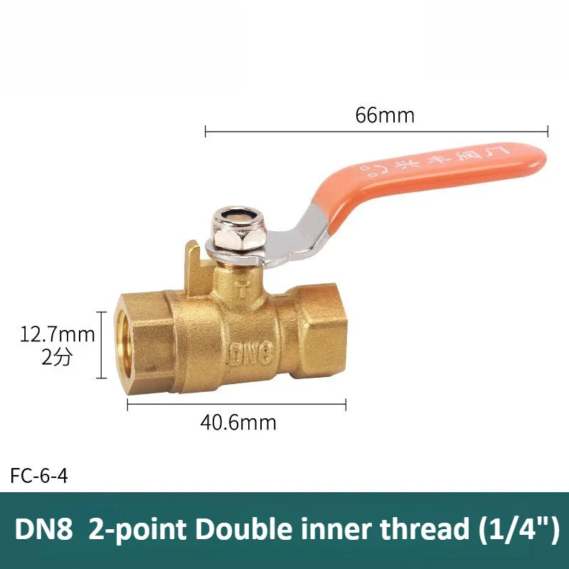 Brass Long Rod Ball Valve ⅛"–1" Threaded Pipe Adapter
