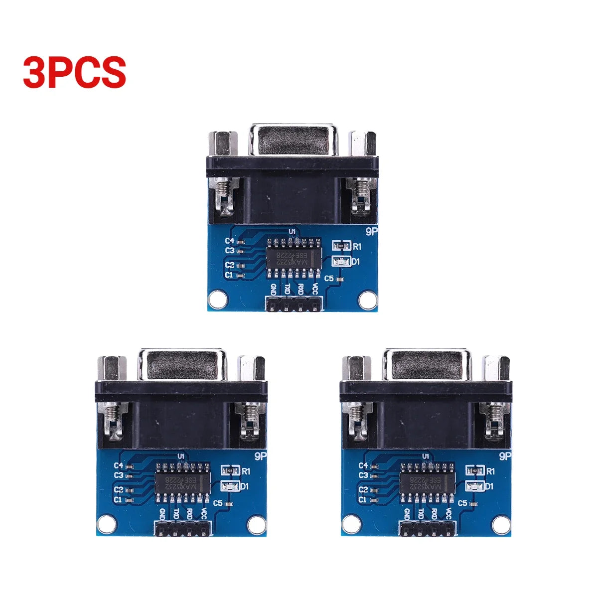 1-10PCS MAX3232 RS232 to TTL Serial Port Converter Module TX RX VCC GND Female DB9 Connector 3.3V-5.5V MAX232 Flashing Board Peaceful Pleasures Health and Wellness 3PCS