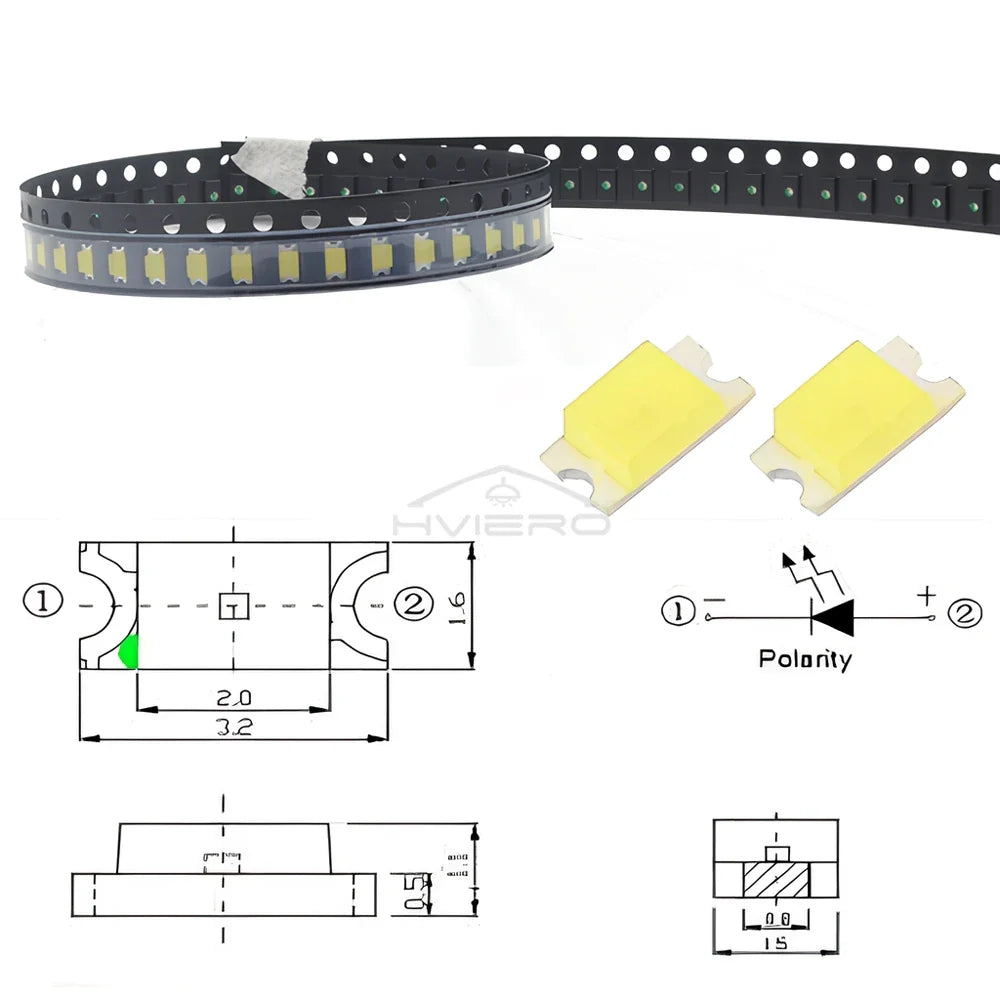 10PCS 1206 SMD LED Chip Beads – Multi-Color Super Bright Diodes