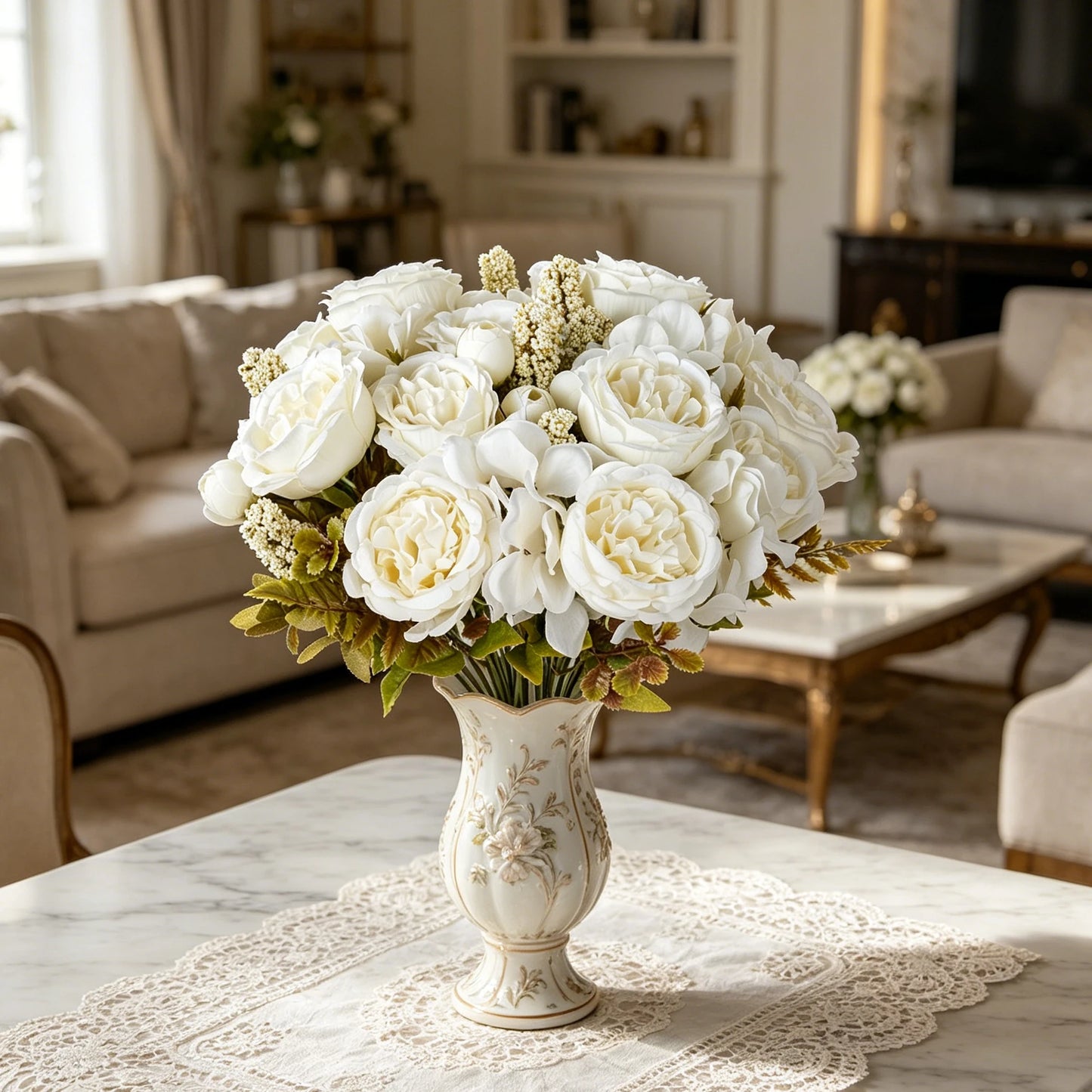 Silk Hydrangea Peony Artificial Flowers | Wedding & Home Decor