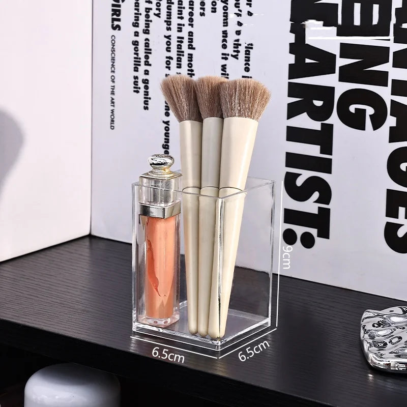 Clear Makeup Brush Holder Organizer – 1/2/3 Slot Vanity Storage Makeup Brush Organizer Peaceful Pleasures Health and Wellness 1 grid