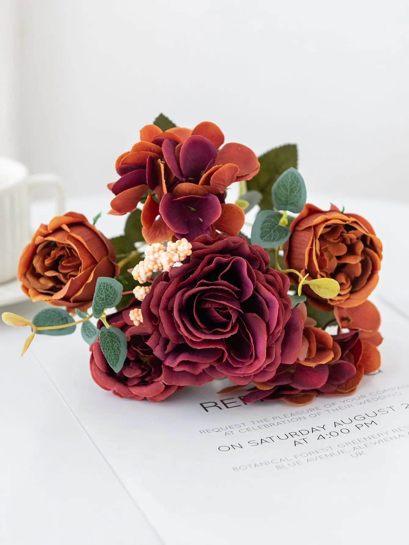 Silk Artificial Rose Bouquet – Wedding & Home Décor Flowers