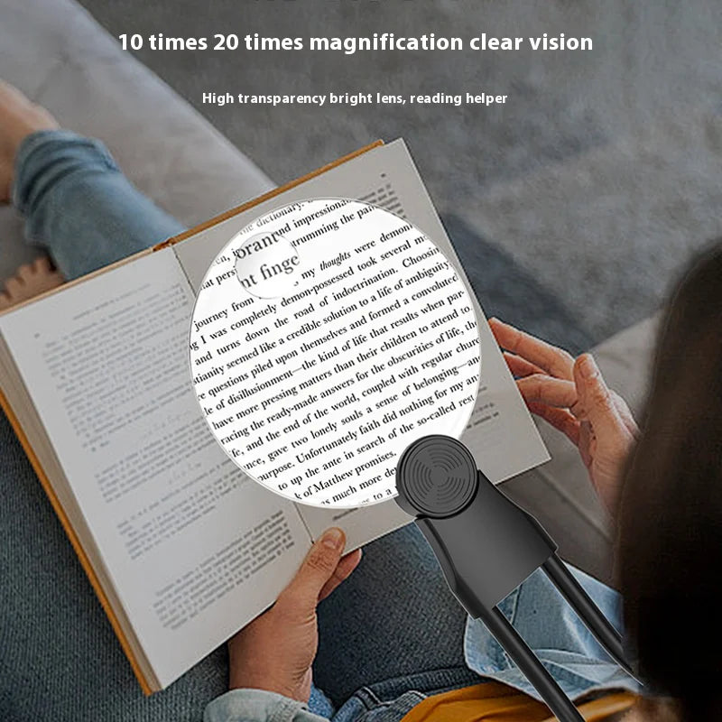 Round Frame 110Mm High-Quality Acrylic Magnifying Glass Hanging Neck for Hands-Free Reading Magnifier Peaceful Pleasures Health and Wellness