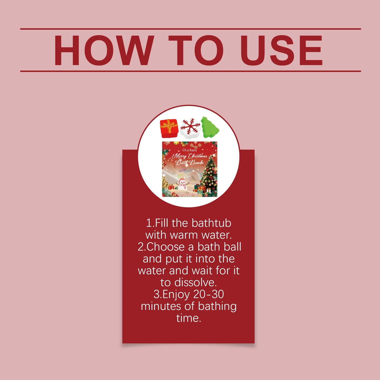 Christmas Nourishing Bath Bomb Gift Set – Rich Foam & Fragrance