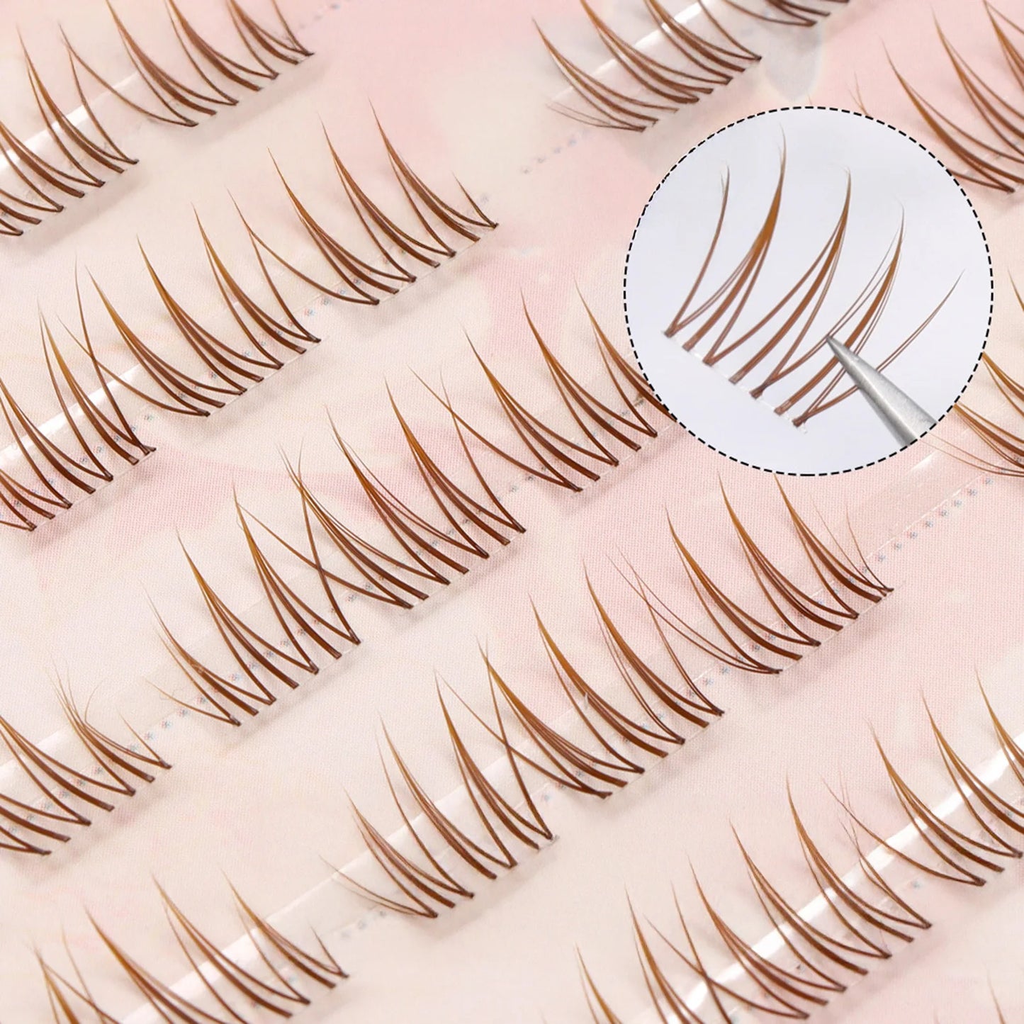 Black/Brown Color C Curl False Eyelashes Natural Look Fluffy Eyelash Clusters Large Capacity Korean Idol Lash Extension Peaceful Pleasures Health and Wellness