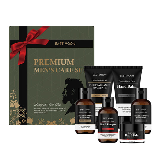 Men's 5-in-1 Grooming Gift Set – Beard, Body & Hand Care