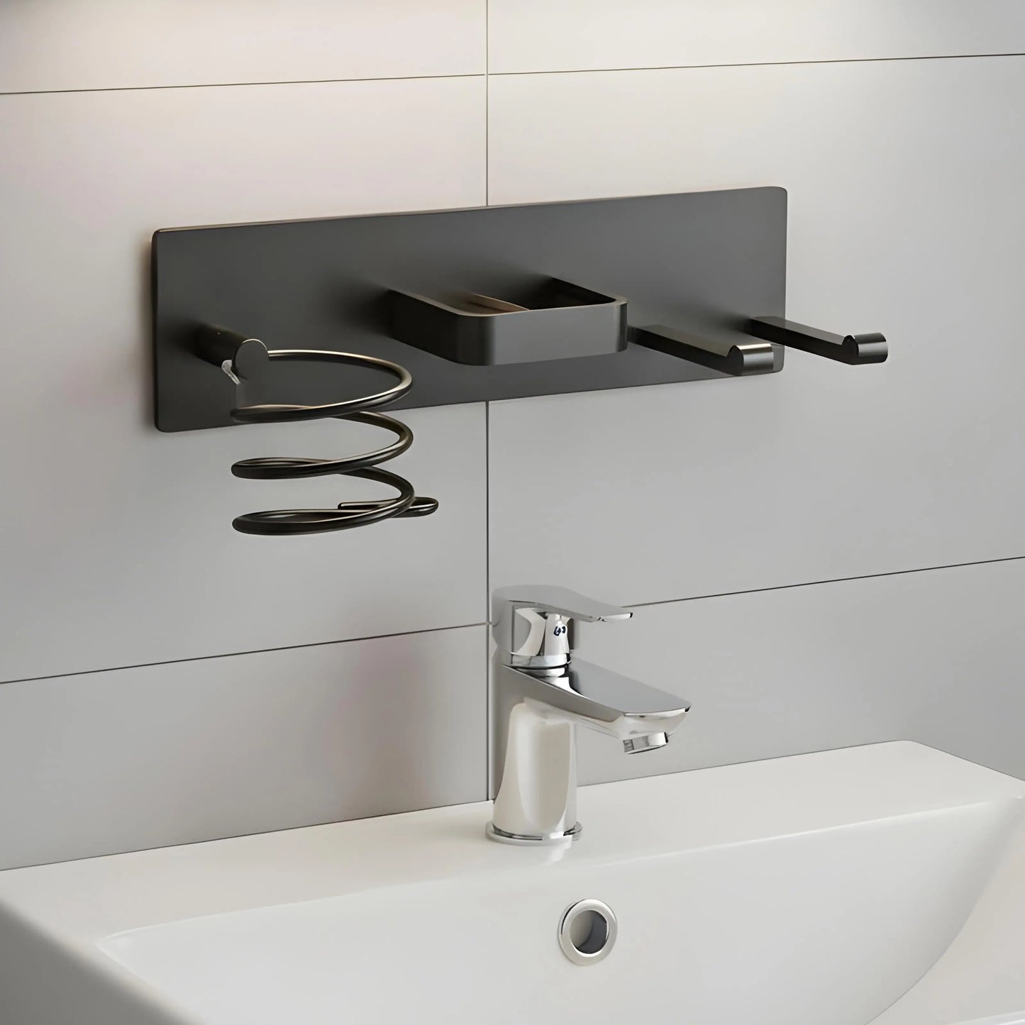 Wall-Mounted Hair Dryer & Curling Iron Organizer Holder Hair Tool Organizer Peaceful Pleasures Health and Wellness