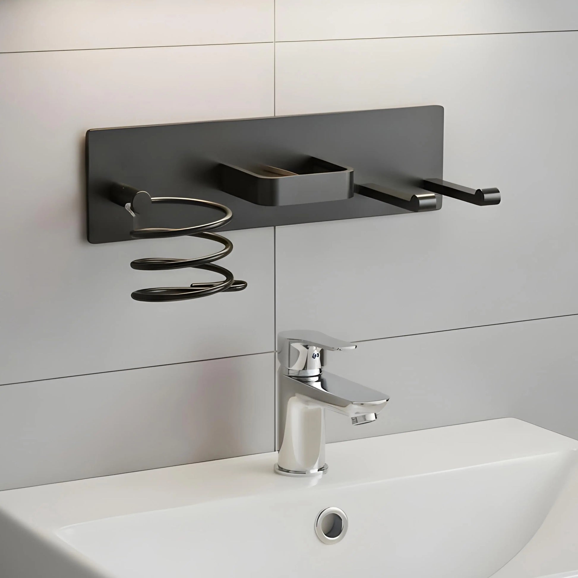 Wall-Mounted Hair Dryer & Curling Iron Organizer Holder Hair Tool Organizer Peaceful Pleasures Health and Wellness