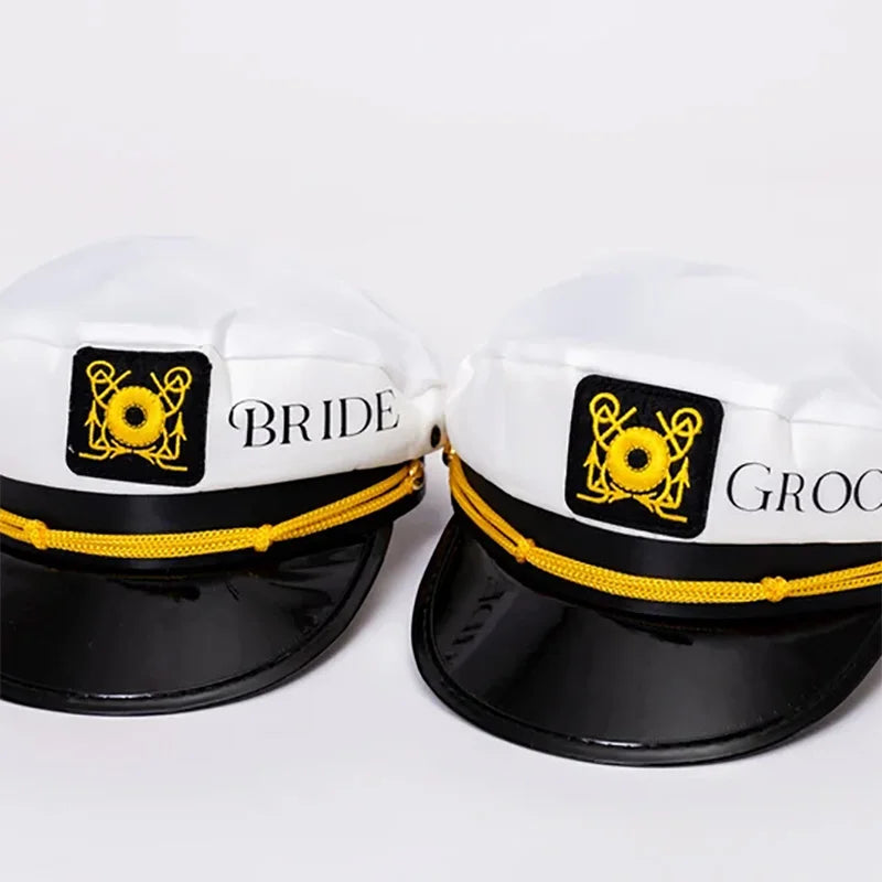 Nautical Captain Hat | Bride Groom Wedding Bachelorette Party
