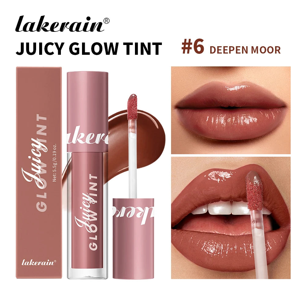 Mirror Lip Stain Lip Glaze Color Long Lasting Shiny Gloss Nude Lipstick Moisturizing Skin Brightening Cosmetics Lips Glosses Peaceful Pleasures Health and Wellness 06 Deepen Moor