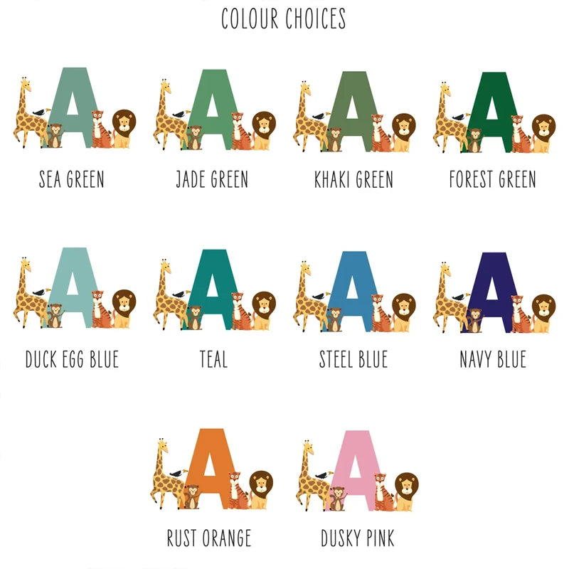 Personalised Jungle Animal Pennant Flag | Kids Nursery Wall Decor