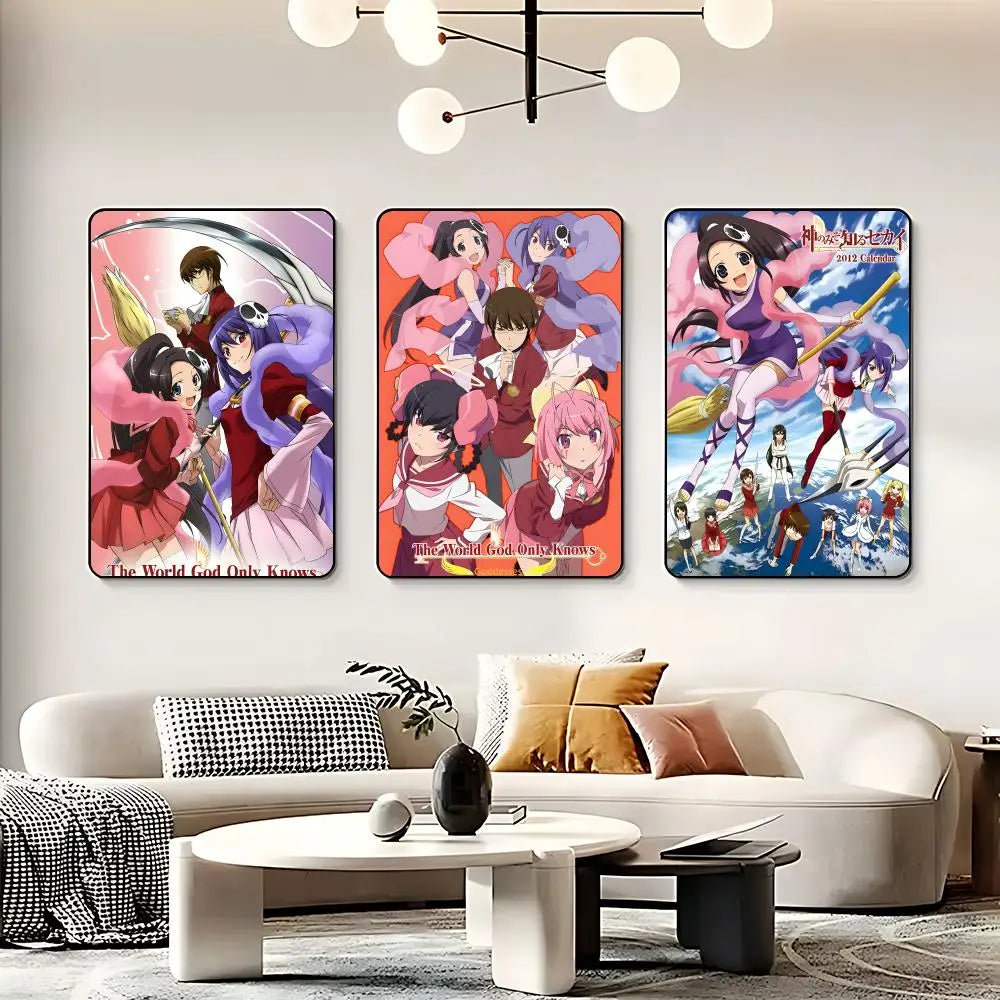 Anime T-The World God Only Knows Poster HD Self Adhesive Waterproof Wall Art Ideal for Home Office Dorm Bedroom Great Gift Peaceful Pleasures Health and Wellness