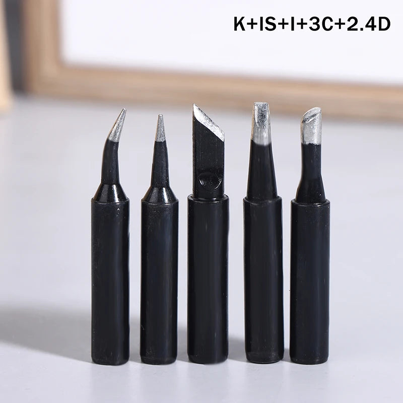 5Pcs Copper Black Lead-Free Soldering Iron Tip 900M-T-I 900M-T-IS 900M-T-K Welding Solder Station Iron Tips Replace Repair Tools Peaceful Pleasures Health and Wellness B